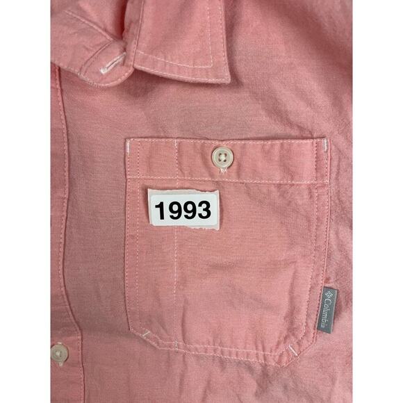 Columbia Shirt Mens Large Red Solid 100% Cotton Button Up - Picture 6 of 6